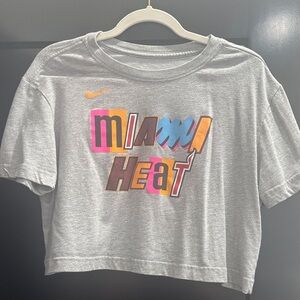 Nike Gray Miami Heat Cropped Tee